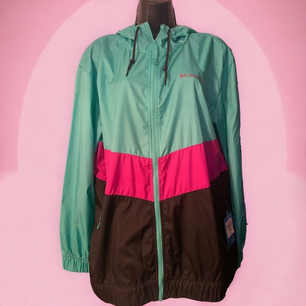 NEW Columbia Women’s Sandy Sail Windbreaker, Multicolor size Xl